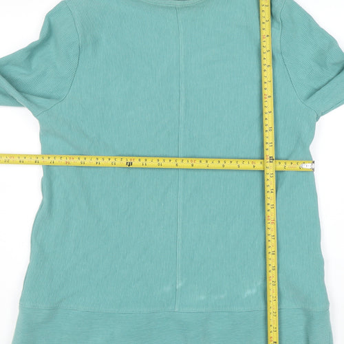 Lands' End Women Green M Pullover Long Sleeve Sweatshirt Cotton Blend