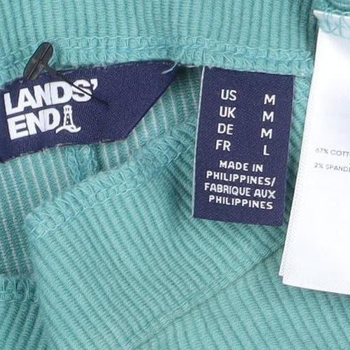 Lands' End Women Green M Pullover Long Sleeve Sweatshirt Cotton Blend