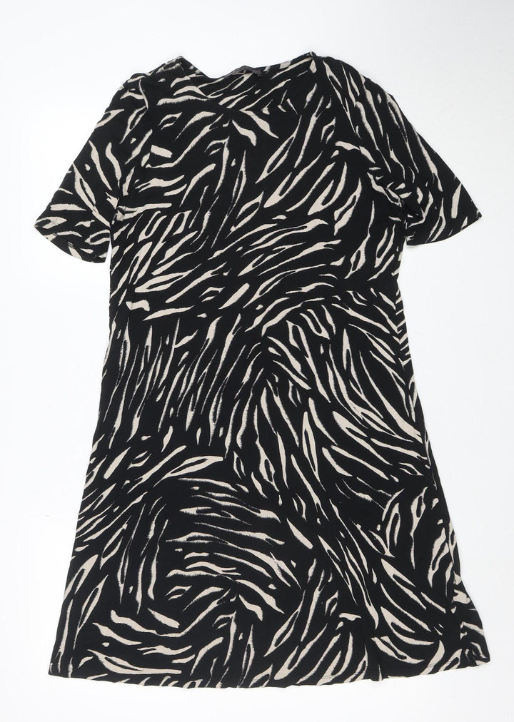 Marks and Spencer Women’s Black Animal Print Shift Dress Size 12