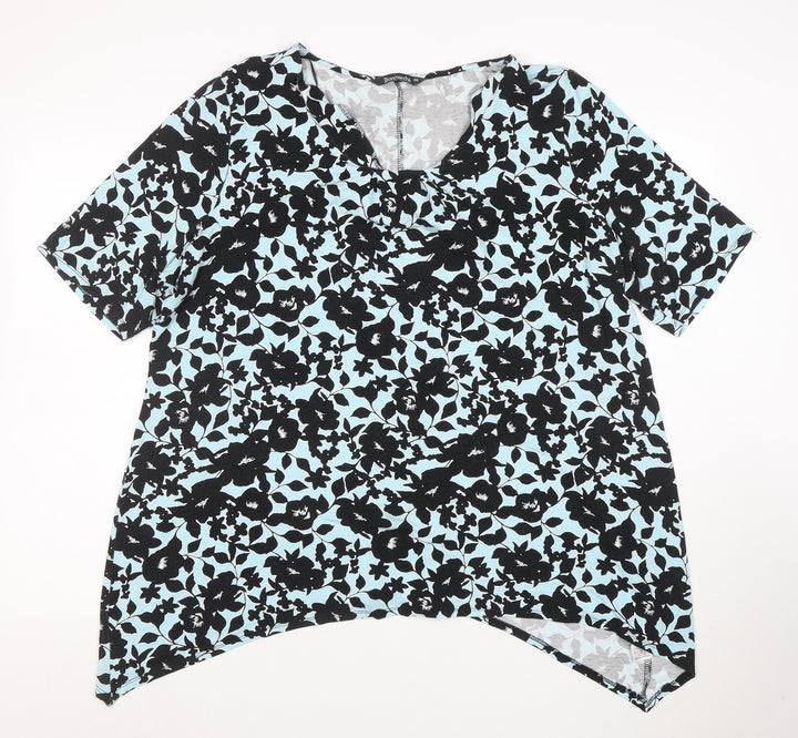 Bonmarché Women’s Blue Floral Viscose Tunic Blouse Size 20