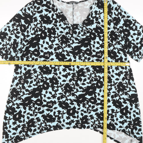 Bonmarché Women’s Blue Floral Viscose Tunic Blouse Size 20