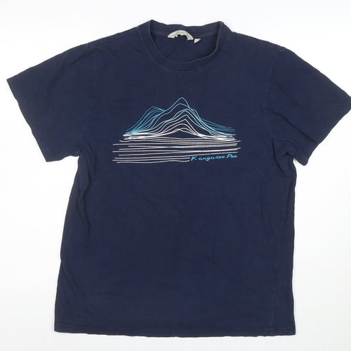 Kangaroo Poo Men's Blue Graphic Print Crew Neck T-Shirt Size S