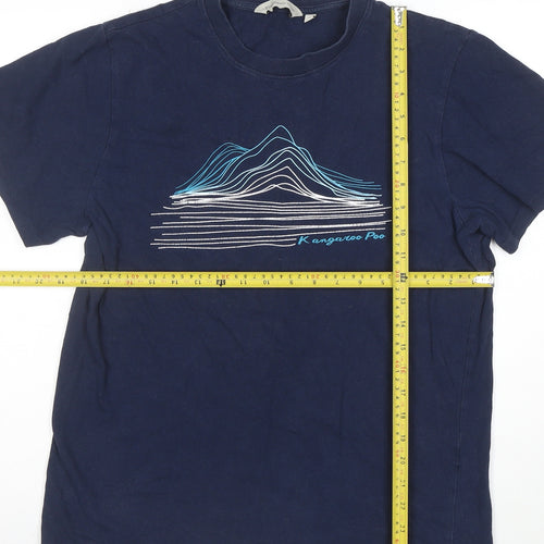 Kangaroo Poo Men's Blue Graphic Print Crew Neck T-Shirt Size S