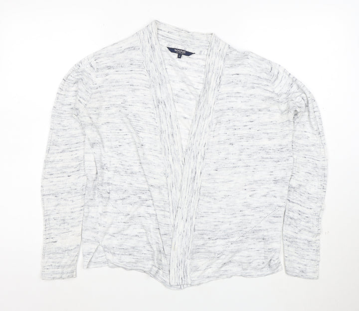 Maine New England Women's White Knit Open Cardigan Size 14