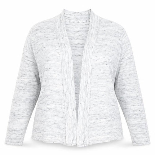 Maine New England Women's White Knit Open Cardigan Size 14