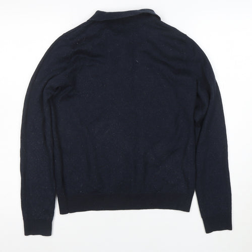 Kin by John Lewis Women's Navy Blue Wool Henley Jumper Size M