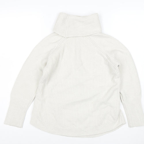 Noosnow Women's Ivory Roll Neck Chunky Knit Jumper Size S
