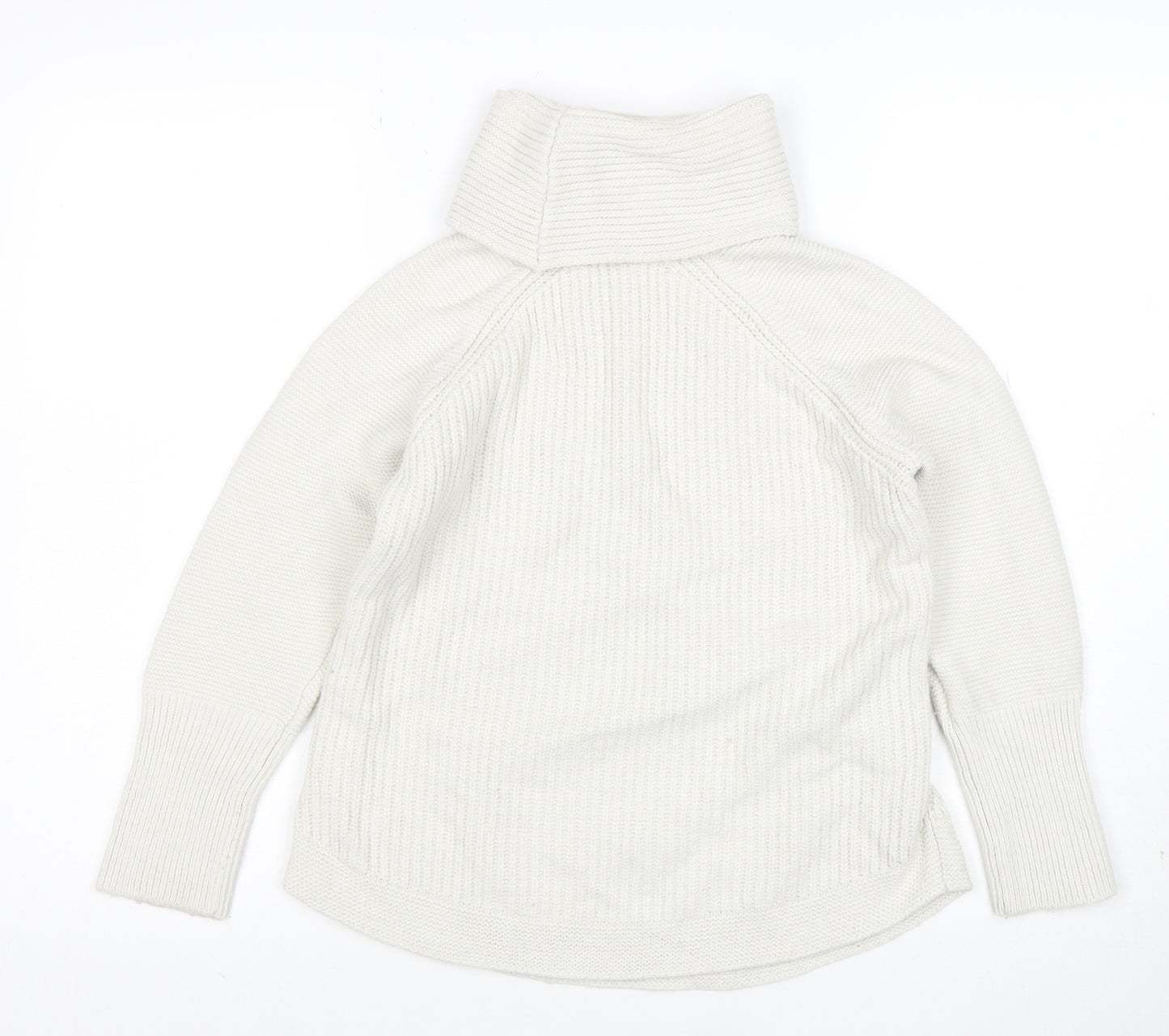 Noosnow Women's Ivory Roll Neck Chunky Knit Jumper Size S