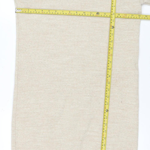 Dorothy Perkins Women Beige Wool Blend Roll Neck Jumper Dress Size 10