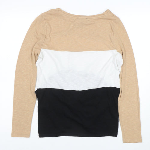 New Look Women Beige Colour Block Twist Front Jumper Size M