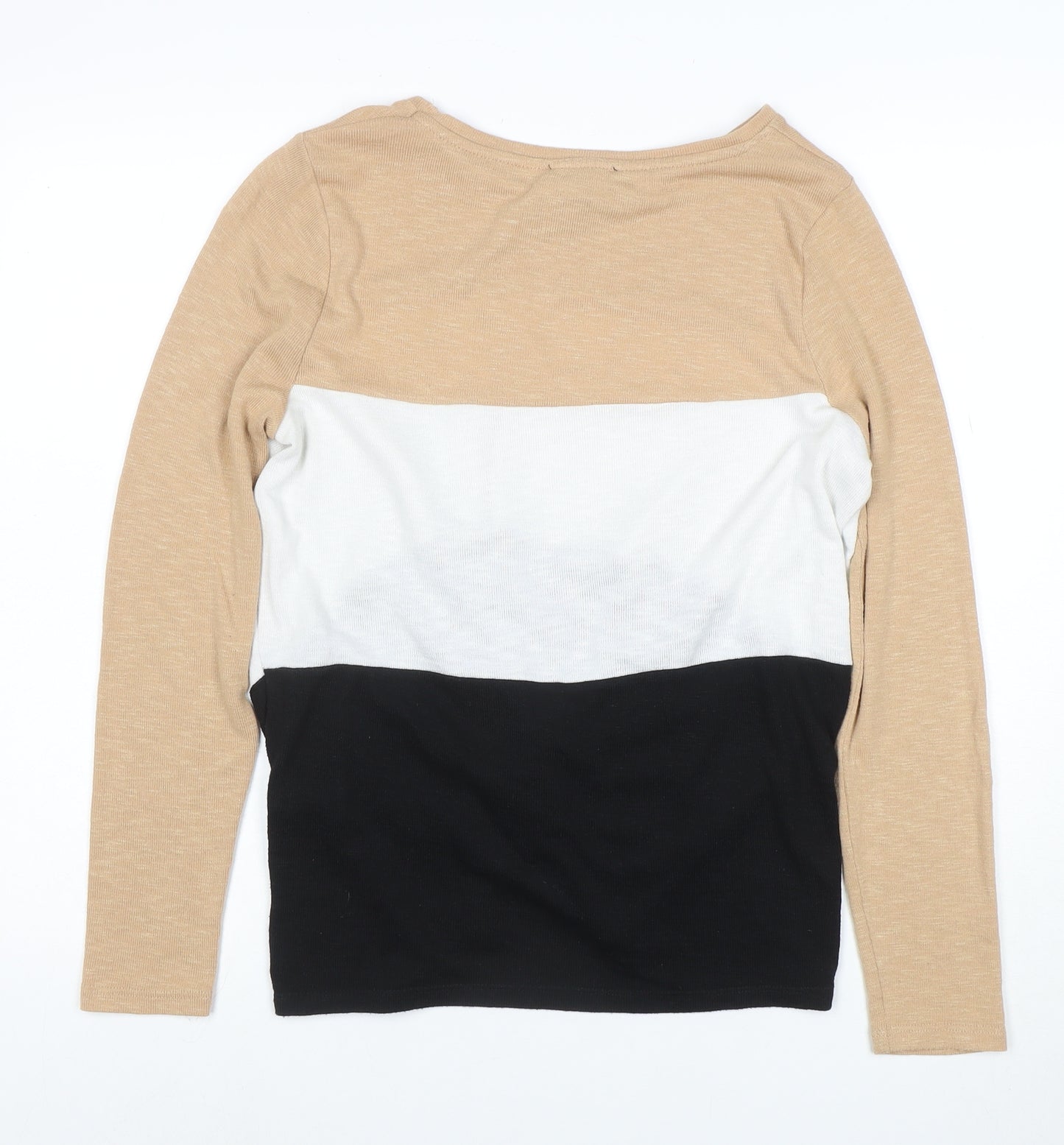 New Look Women Beige Colour Block Twist Front Jumper Size M