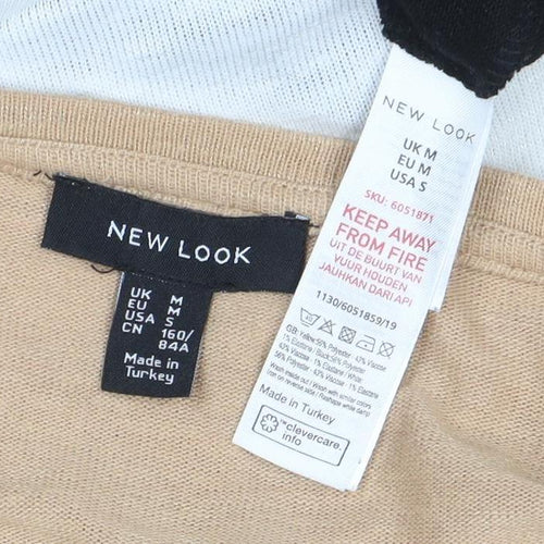 New Look Women Beige Colour Block Twist Front Jumper Size M