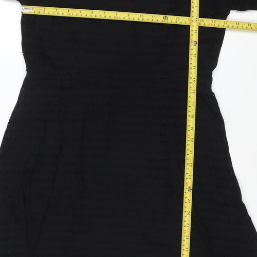 White Stuff Women's Black A-Line 3/4 Sleeve Dress Size 14