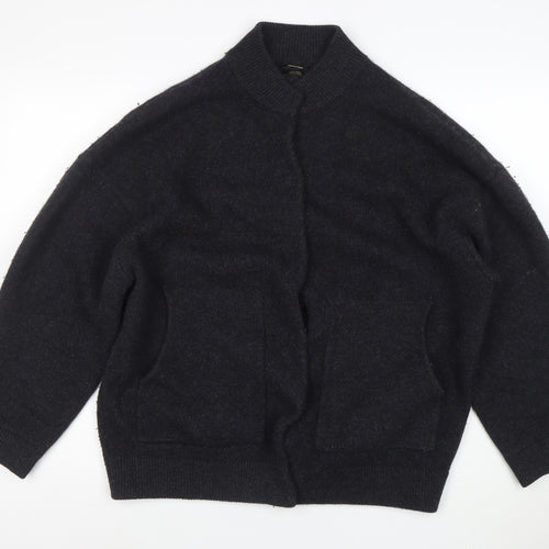 Massimo Dutti Womens Black Wool Short Jacket Size S