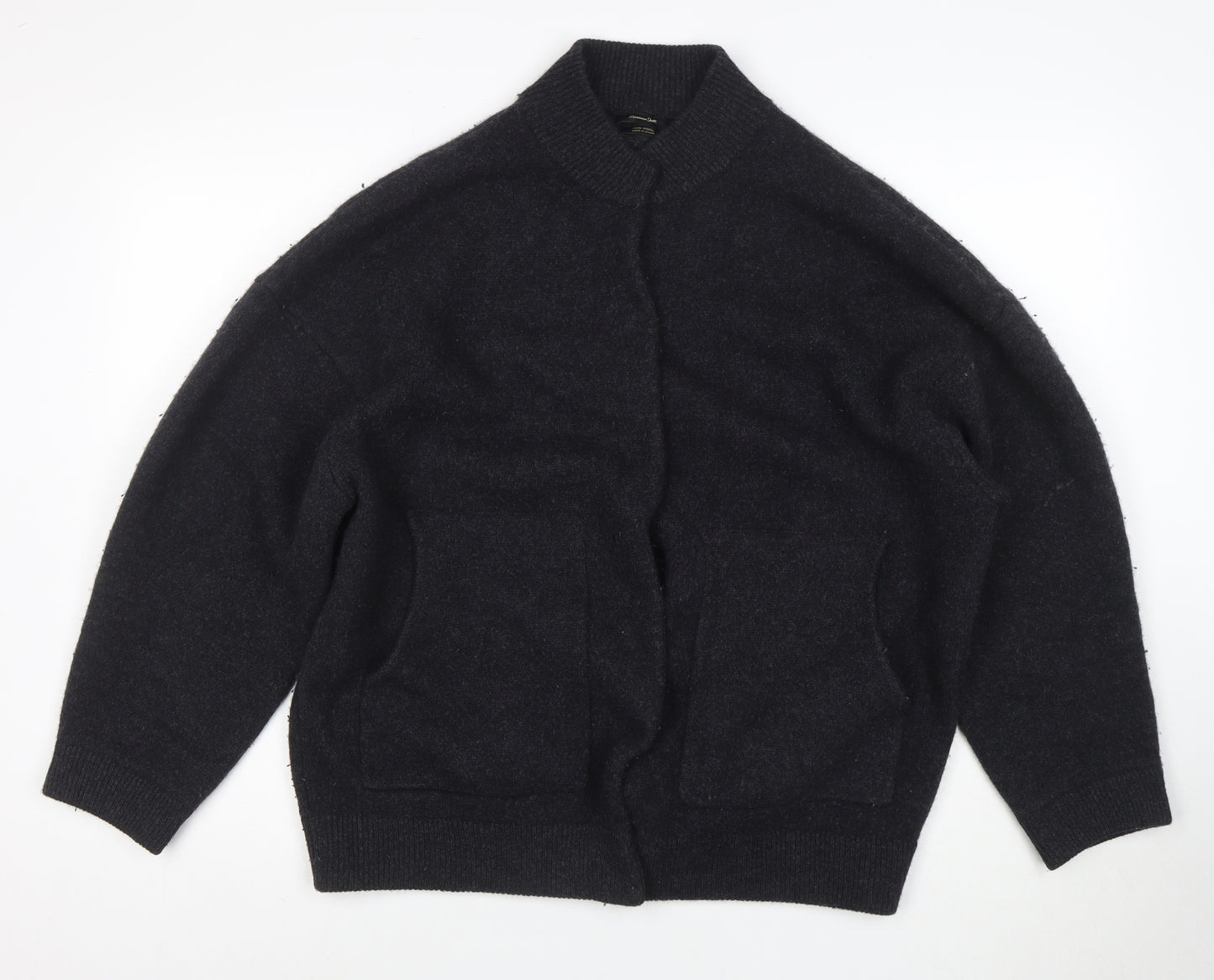 Massimo Dutti Womens Black Wool Short Jacket Size S