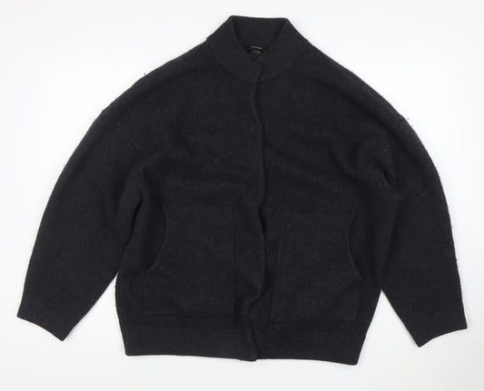 Massimo Dutti Womens Black Wool Short Jacket Size S