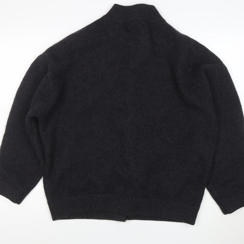 Massimo Dutti Womens Black Wool Short Jacket Size S