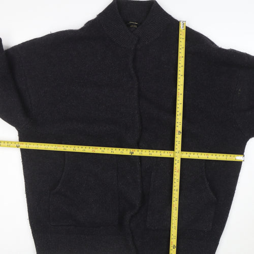 Massimo Dutti Womens Black Wool Short Jacket Size S