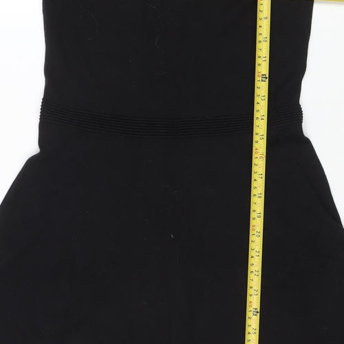 ASOS Women’s Black Knit A-Line Dress Size 8 3/4 Sleeve Crew Neck