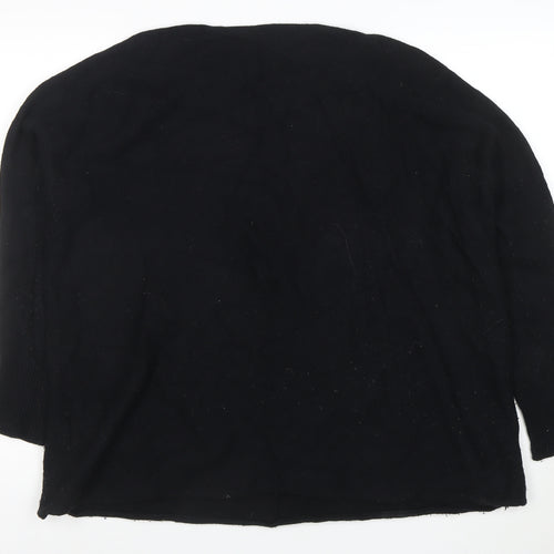 Uniqlo Women's Black Wool Blend Crew Neck Pullover Jumper Size S