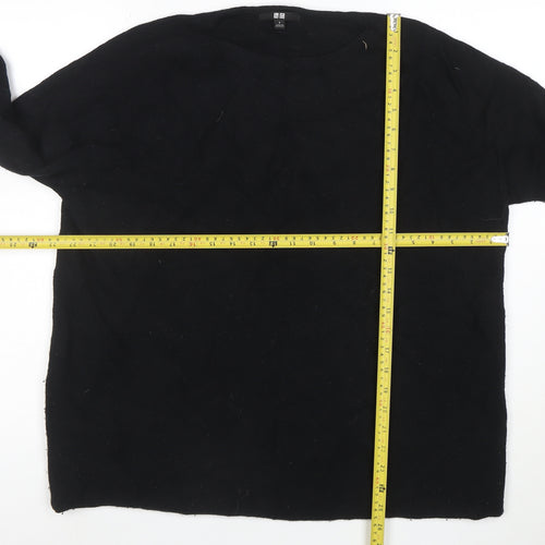 Uniqlo Women's Black Wool Blend Crew Neck Pullover Jumper Size S