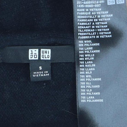 Uniqlo Women's Black Wool Blend Crew Neck Pullover Jumper Size S