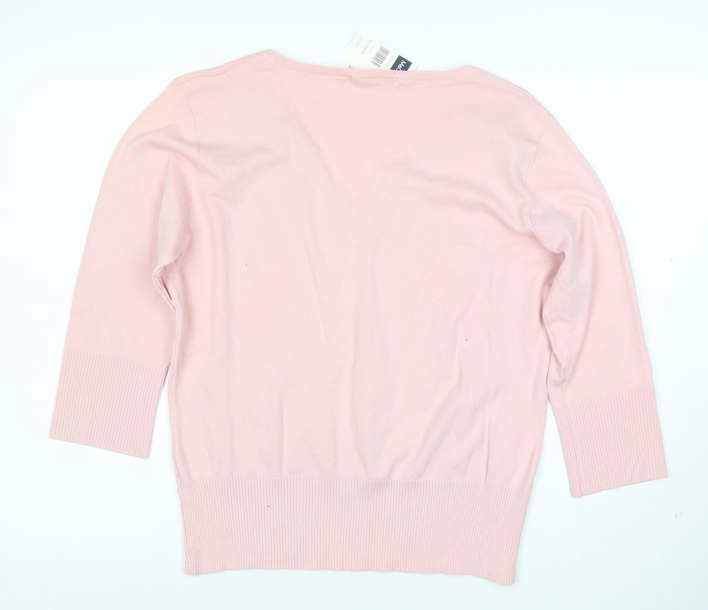 M&Co Women Pink V-Neck Cotton Blend Pullover Jumper XXL