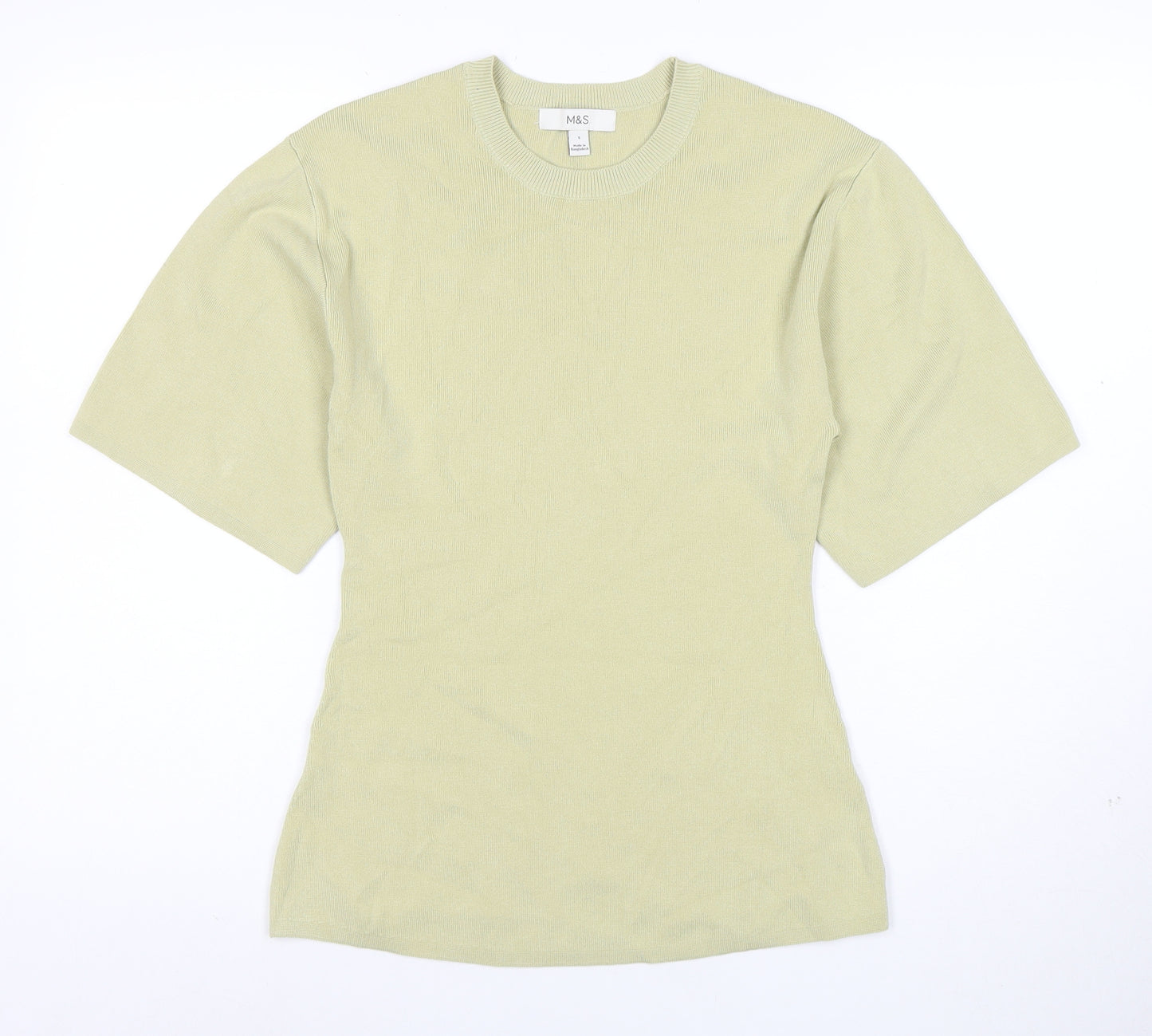 Marks and Spencer Women’s Beige Short Sleeve Knit T-Shirt Size S