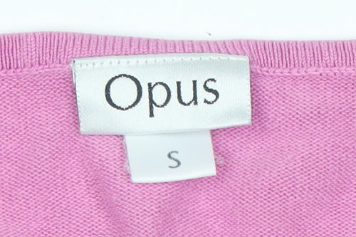 Opus Women's Pink V-Neck Long Sleeve Acrylic Knit Top Size S