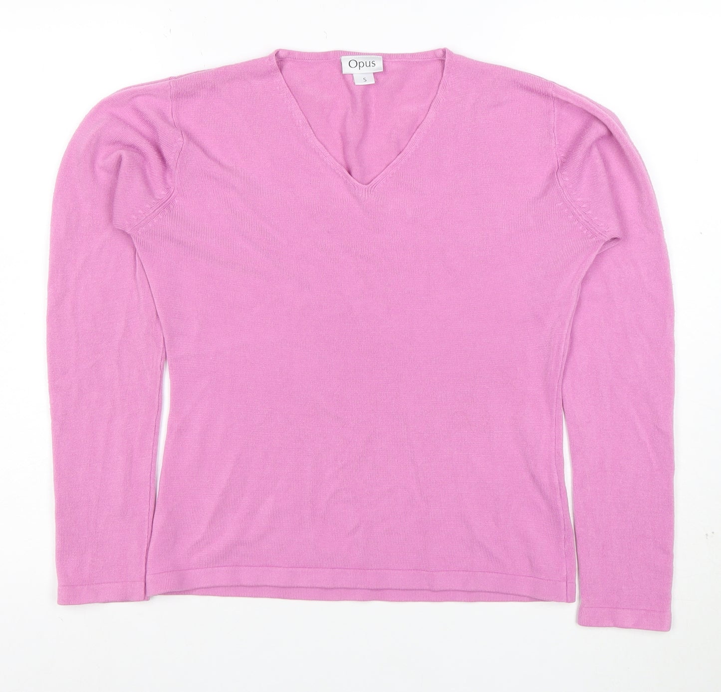 Opus Women's Pink V-Neck Long Sleeve Acrylic Knit Top Size S