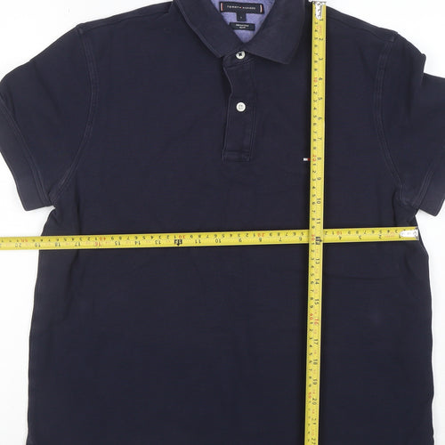 Tommy Hilfiger Men's Blue Slim Fit Premium Pique Polo L