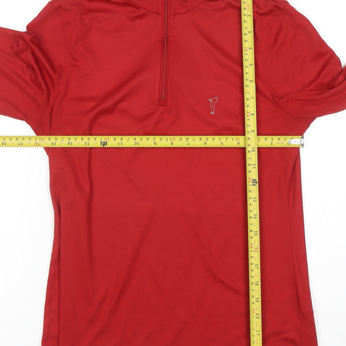 Golfino Women's Red Long Sleeve 1/4 Zip Golf Top Size 12