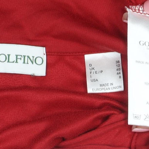 Golfino Women's Red Long Sleeve 1/4 Zip Golf Top Size 12