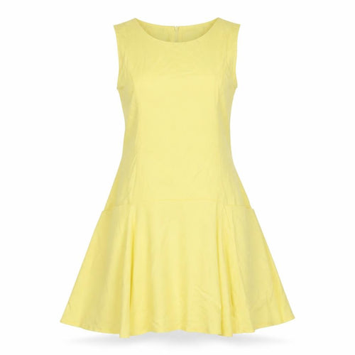 Reiss Women Yellow Fit & Flare Sleeveless Knee Length Dress UK 8