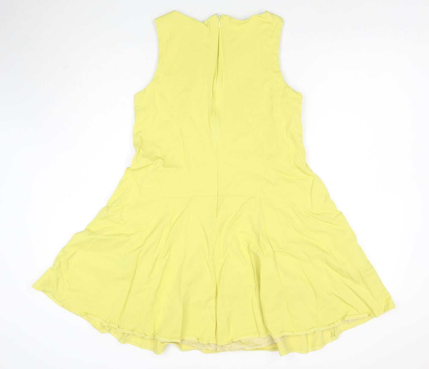 Reiss Women Yellow Fit & Flare Sleeveless Knee Length Dress UK 8