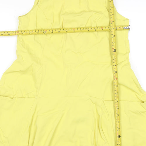 Reiss Women Yellow Fit & Flare Sleeveless Knee Length Dress UK 8