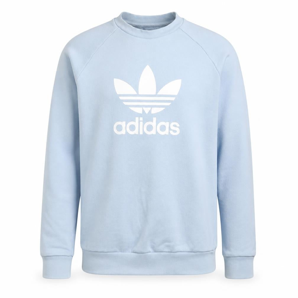 Front view of Adidas Men’s Blue XS Crew Neck Pullover Sweatshirt