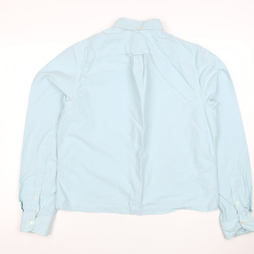 Gap Men’s Blue Oxford Zip-Up Button-Down Long Sleeve Shirt Size L