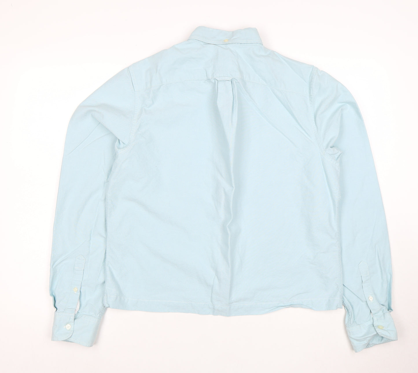 Gap Men’s Blue Oxford Zip-Up Button-Down Long Sleeve Shirt Size L