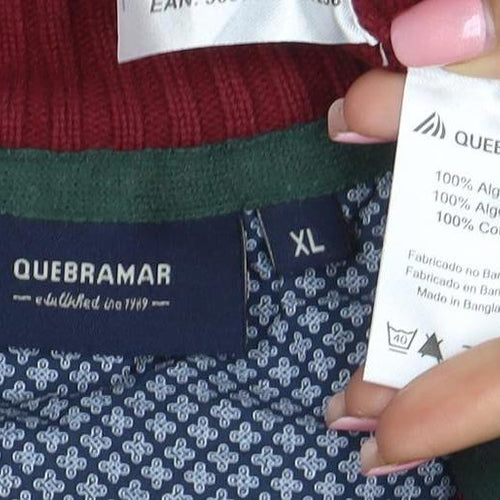 Quebramar Men's Red XL 1/2 Zip Cotton Jumper High Neck Knit