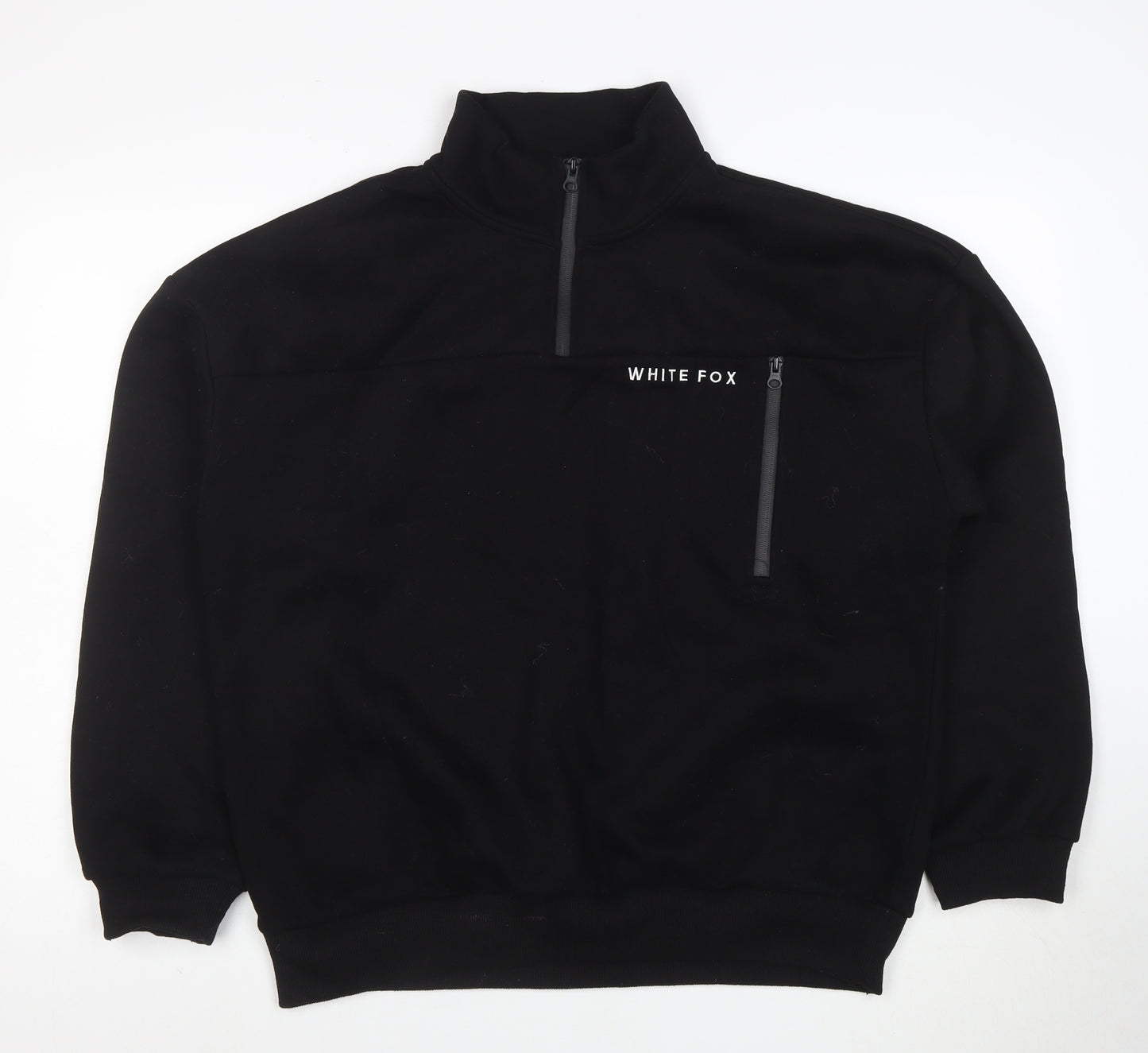 White Fox Women's Black 1/4 Zip Pullover Sweatshirt Size M/L