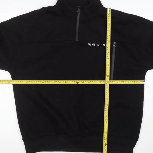 White Fox Women's Black 1/4 Zip Pullover Sweatshirt Size M/L