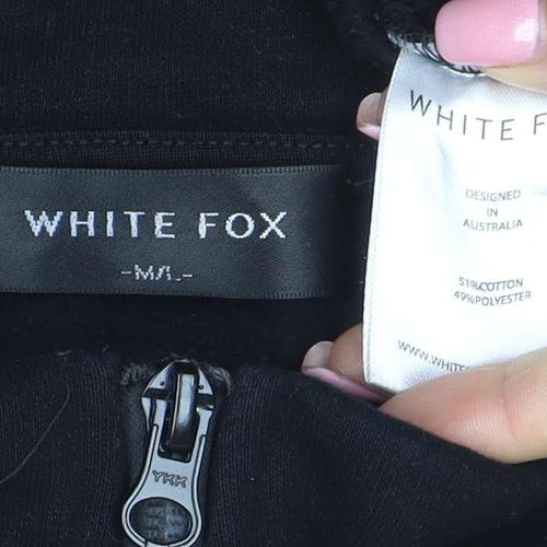 White Fox Women's Black 1/4 Zip Pullover Sweatshirt Size M/L