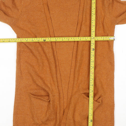 VILA Women Brown Knit Long Sleeve Open Cardigan XS