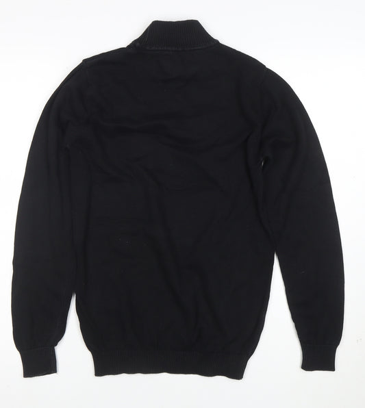 Madcap England Men's Black XS Roll Neck Cotton Jumper