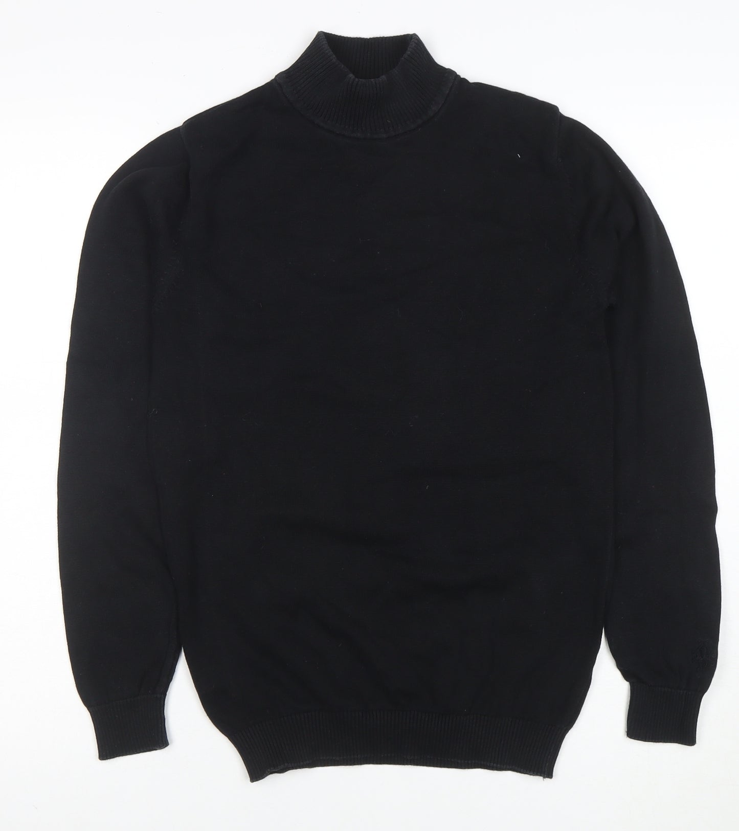 Madcap England Men's Black XS Roll Neck Cotton Jumper