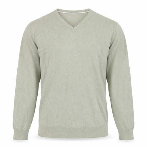 Marks and Spencer Men's Green Merino Wool V-Neck Jumper L