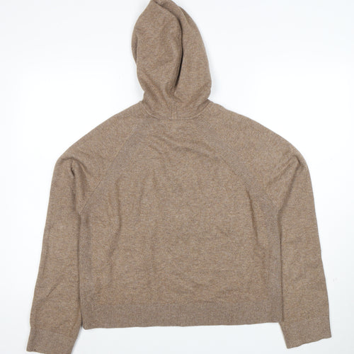 Marks and Spencer Women Beige Hooded Full Zip Jumper M