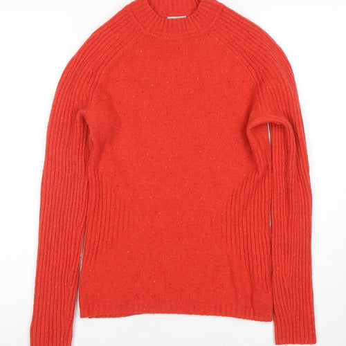 Jigsaw Women’s Red Wool Ribbed Crew Neck Jumper XS