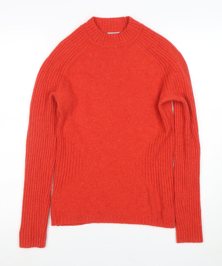 Jigsaw Women’s Red Wool Ribbed Crew Neck Jumper XS